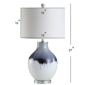 Mia 27" Glass/Metal LED Table Lamp - JONATHAN Y